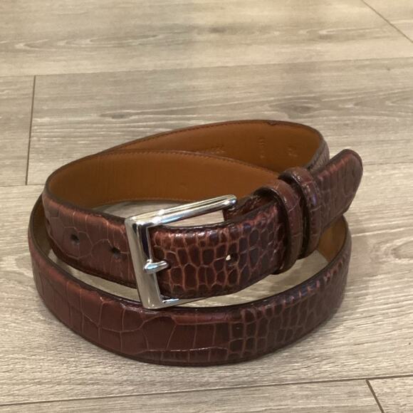 Polo Ralph Lauren Other - Polo Ralph Lauren Mens Alligator Leather Belt 34 In 85 CM Brown Classic Preppy